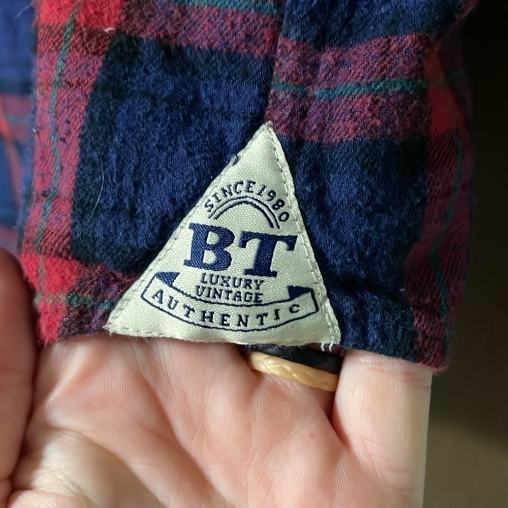 Boston Traders Luxury Vintage Plaid Flannel Button Down Shirt Size Large - Picture 5 of 7
